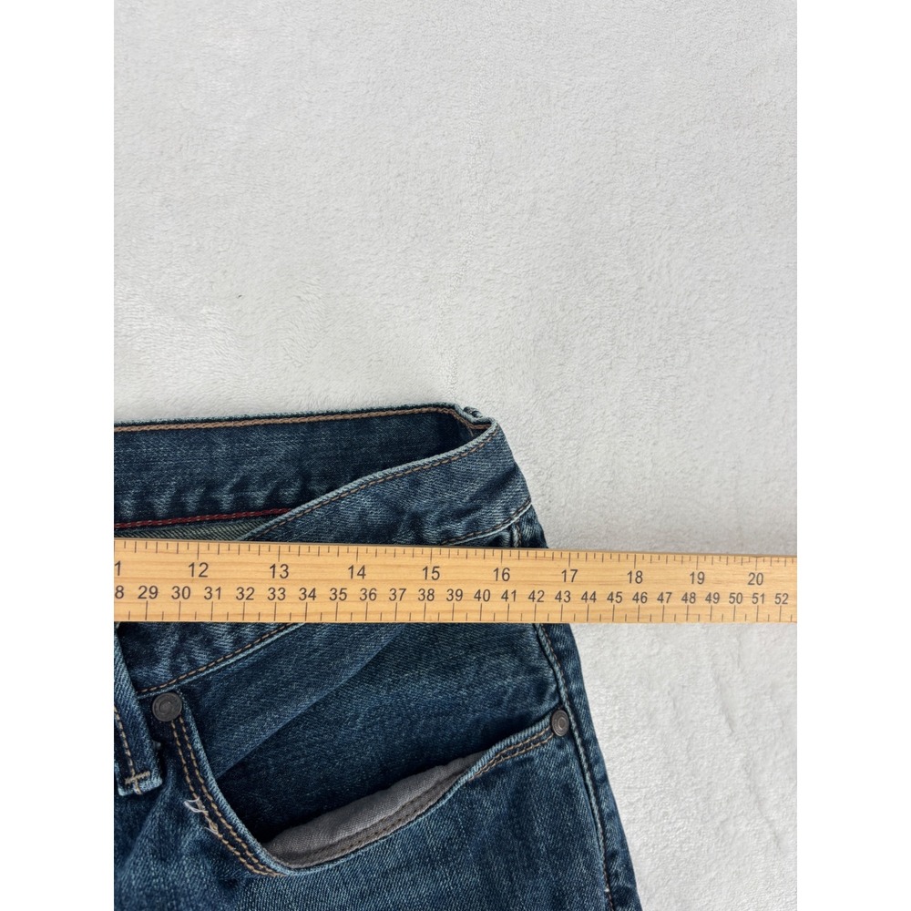 Arizona Jean Co Slim Straight Mens 33x34 Blue Dark Wash Denim Jeans - Picture 9 of 12